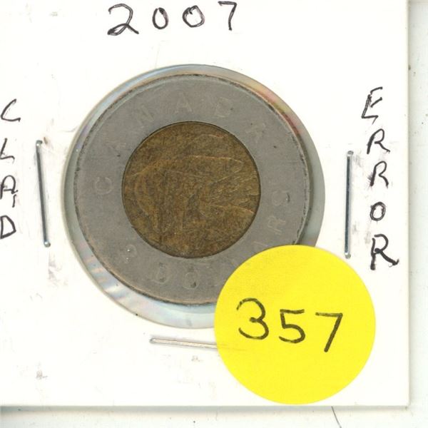 2007 Canadian Toonies, Clad Finish Error