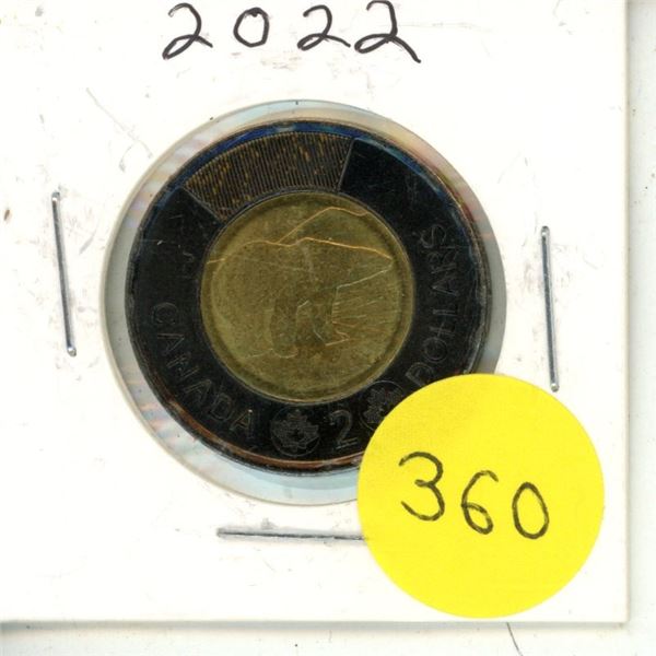 2022 Canadian Toonie, Black Rim, Fare Well To The Queen.