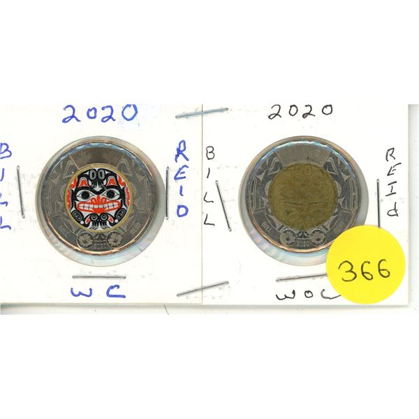 2020 Canadian Toonies, Bill Reid WC & WOC