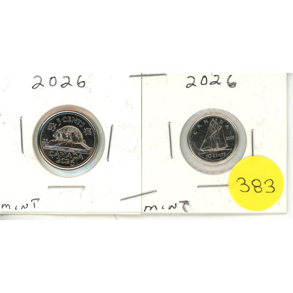 2026 Canadian Dime & Nickle, MINT