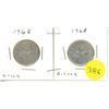 Image 1 : (2) 1968 Canadian Quarters Silver