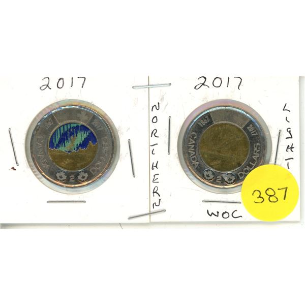 2017 Canadian Toonies, Northern Lights WC & WOC