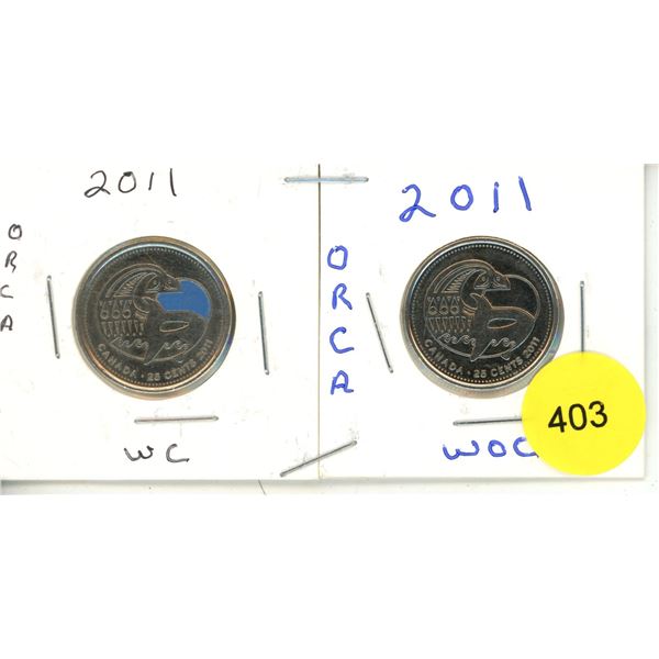 2011 Canadian Quarters,Orca WC & WOC