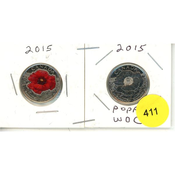 2015 Canadian Quarters, Red Poppy WC & WOC