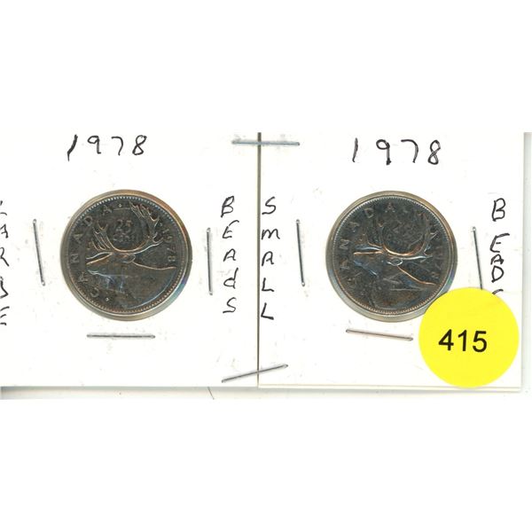 1979 Canadian Quarters, Large Beads & Small Beads