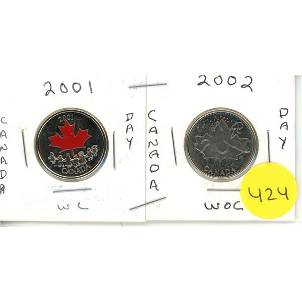 2011 & 2002 Canadian Quarters, Canada Day WC & WOC
