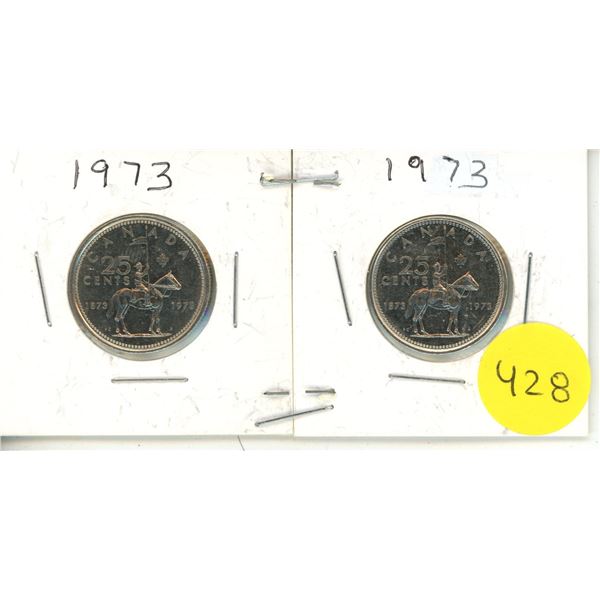 (2) 1973 Canadian Quarters, RCMP