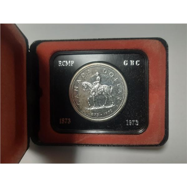 1973 Canadian Silver RCMP One Dollar Coin.