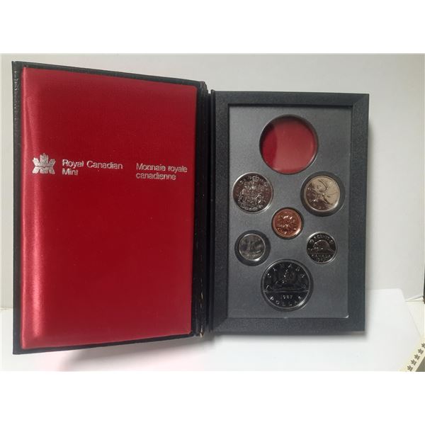 1987 Canadian Uncirculated Proof Like Coin Set. (Missing One Coin)