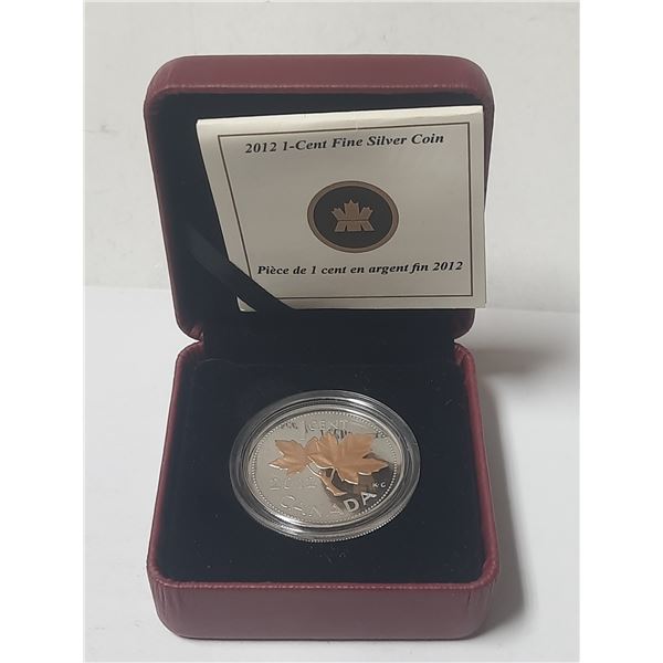 2012 1-Cent Fine Silver Coin. (15.87g)