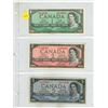 Image 1 : 1954 Canada One, Two and Five Dollars.