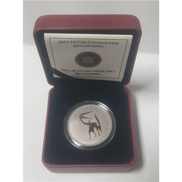 2013 25-Cent Coloured Coin - Quetzalcoatlus.