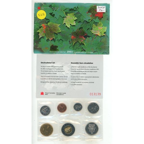 2003 Canada Proof Like Uncirculated Coin Set.