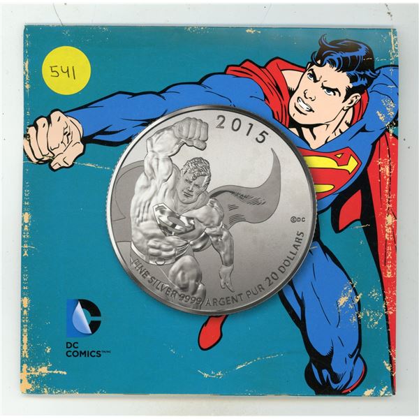 2015 $20 Fine Silver Coin - DC Comics - Originals : Superman (99.99% pure)