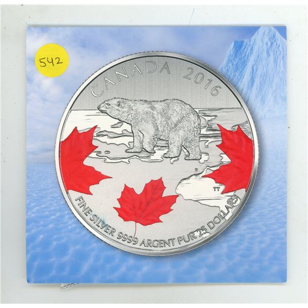 2016 $25 Fine Silver Coin - True North (99.99% pure)