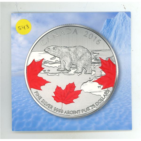 2016 $25 Fine Silver Coin - True North (99.99% pure)