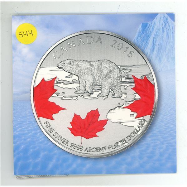 2016 $25 Fine Silver Coin - True North (99.99% pure)