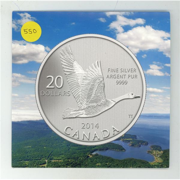 2014 $20 Fine Silver Coin - Canada Goose (99.99% pure)