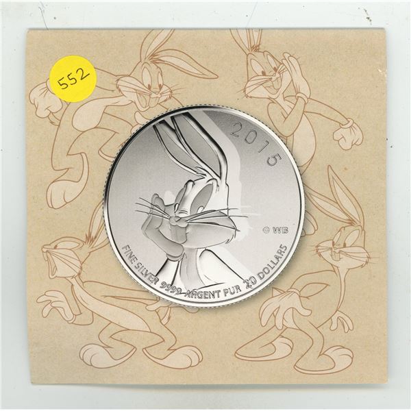 2015 $20 Fine Silver Coin - Bugs Bunny (99.99% pure)