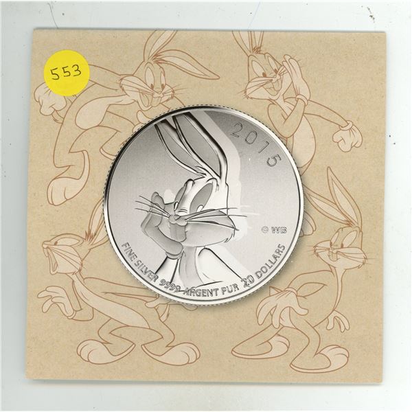 2015 $20 Fine Silver Coin - Bugs Bunny (99.99% pure)