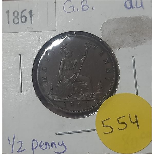 1861 Half Penny - Great Britain.