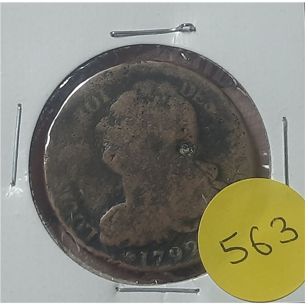 French 2 Sols Coin from the late 18th Century.
