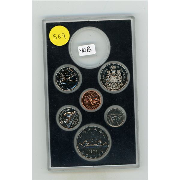 1978 Canada Proof Like Uncirculated Coin Set. (Missing One Coin)