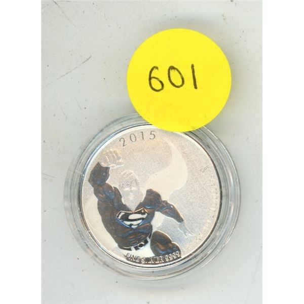 2015 Canadain $20 Fine Silver Coin Featuring Superman.