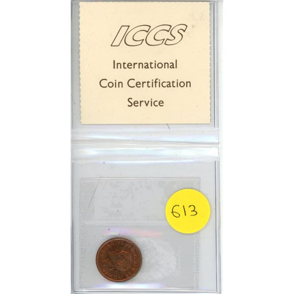 1946 Canadian One Cent - ICCS MS-63 Red
