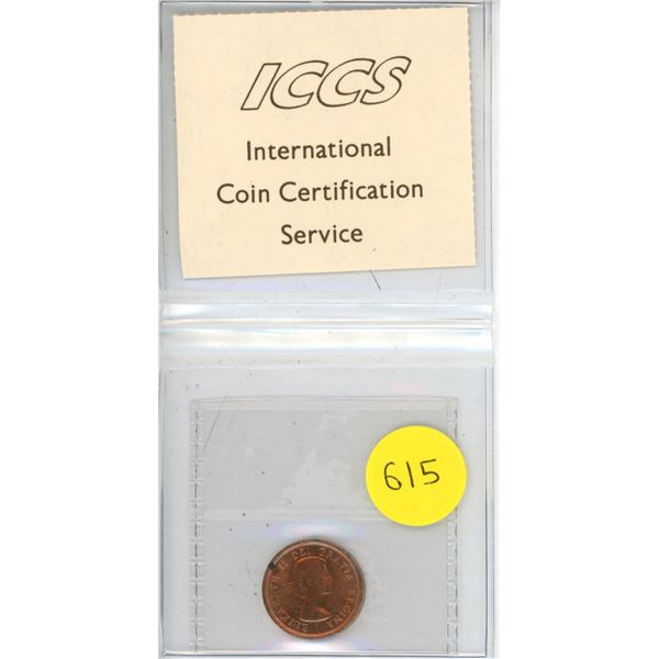 1955 Canadian One Cent - ICCS MS-63 SF ; Red