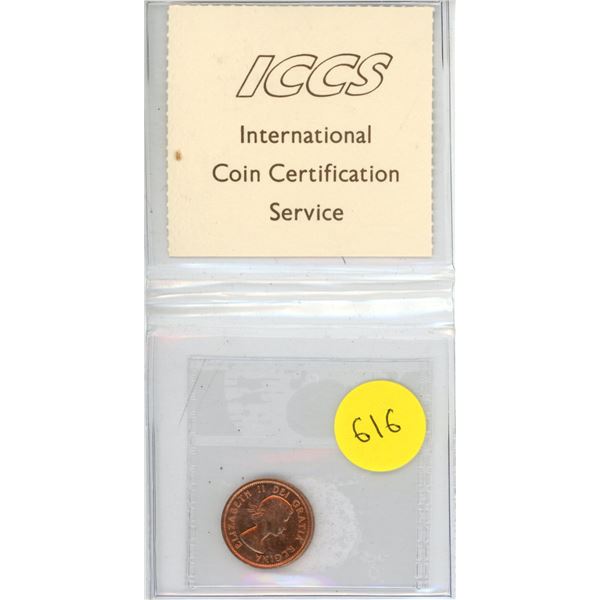 1956 Canadian One Cent - ICCS MS-63 Red