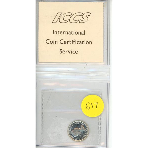1956 Canadian Silver Ten Cents - ICCS MS-64 Heavy Cameo