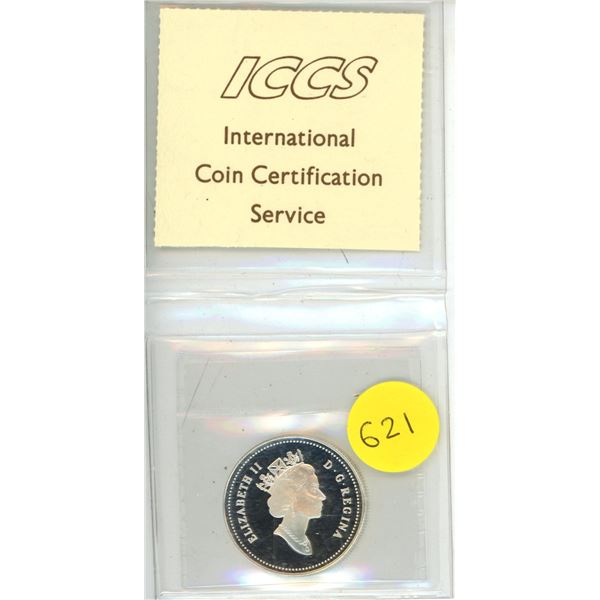 1998 Canadian Silver Fifty Cents - ICCS PF-67 Mirror ; UHC ; 92.5%