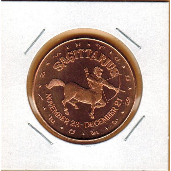 1 OUNCE COPPER -  .999 FINE - ZODIAC - SAGITTARIUS