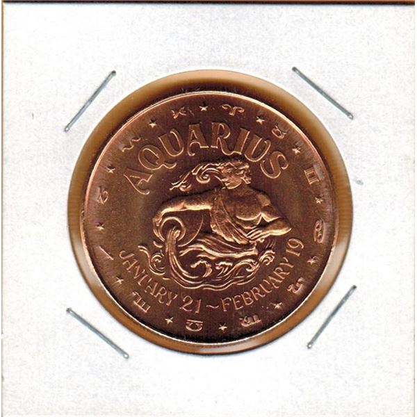 1 OUNCE COPPER -  .999 FINE - ZODIAC - AQUARIUS