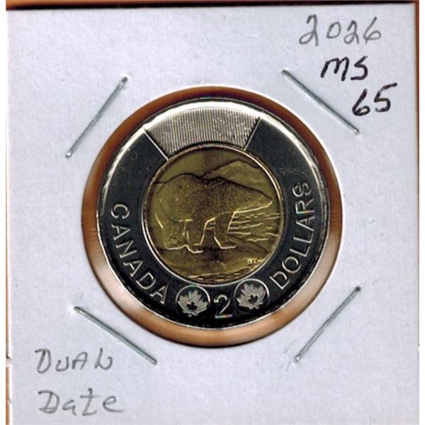 2026 CANADIAN $2.00 COIN - DUAL DATE - 30th ANNIVERSARY of the TOONIE