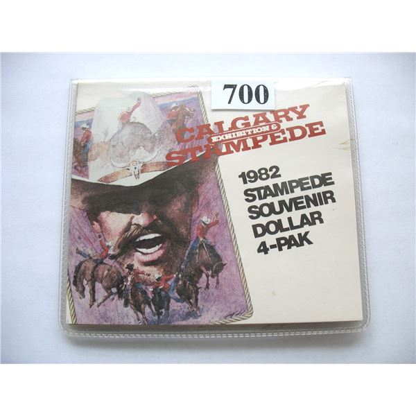 1982 CALGARY STAMPEDE SOUVENIRE DOLLARS - 4 PAK MINT MARKSS
