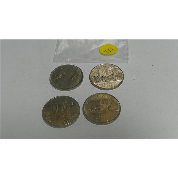 4 Canadian dollars 1968,1867,1534-1484