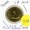 Image 1 : 2014 Canadian One Dollar Gold Plated.