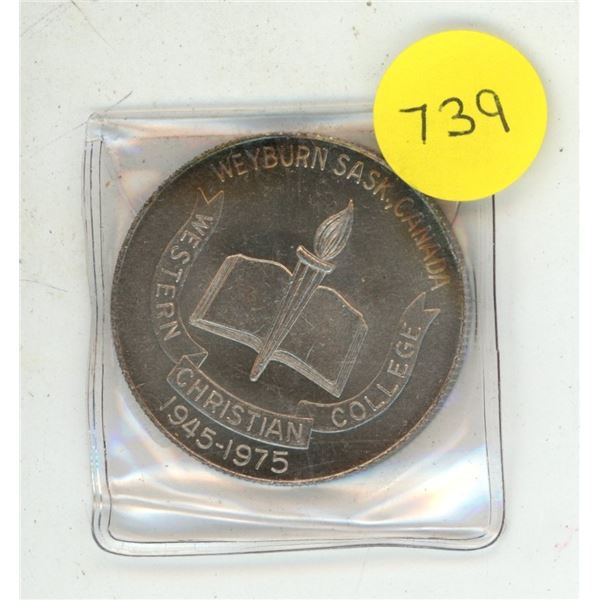 .999 1 Troy Ounce Western Christian Collage Coin.