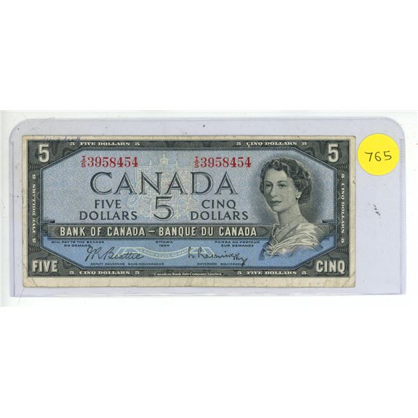 1954 Canadian Five Dollar Bill