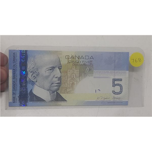 2006 Canadian Five Dollar Bill