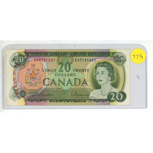 1969 Canadian Twenty Dollar Bill