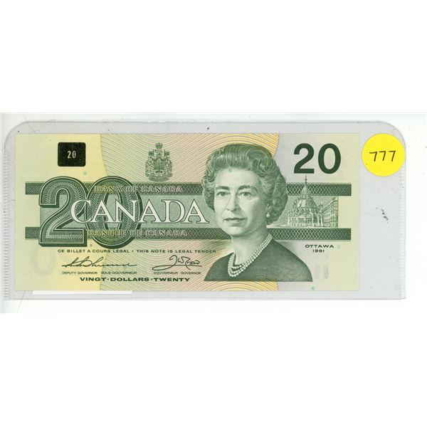 1991 Canadian Twenty Dollar Bill