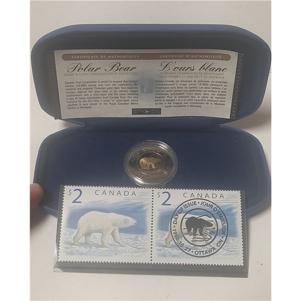 1998 Canadian Polar Bear Stamp & Coin Set