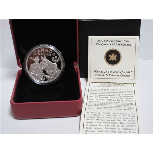 2012 Canadian Twenty Dollar Fine Silver Coin