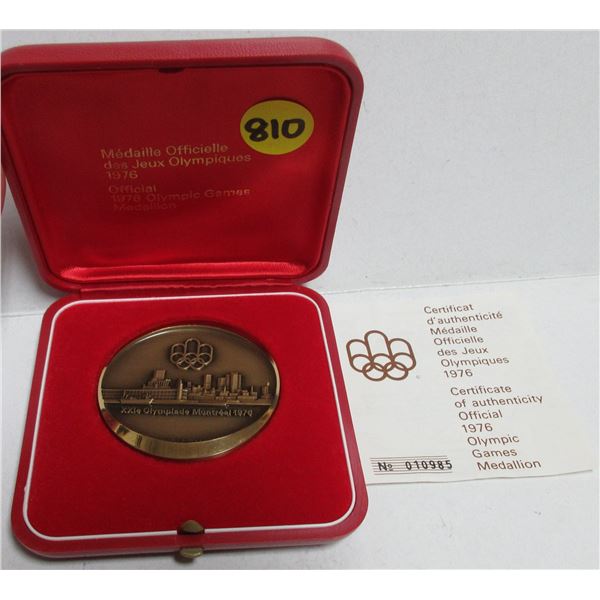 1976 Olympic Games Bronze Medal with Certificate