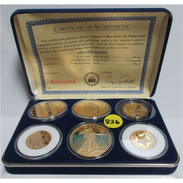 American Rare Gold Coin Proof Tribute Collection Gold Clad