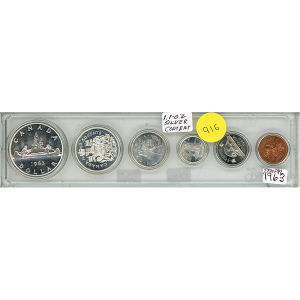1963 Canadian Silver Proof-like (PL) Coin Set.