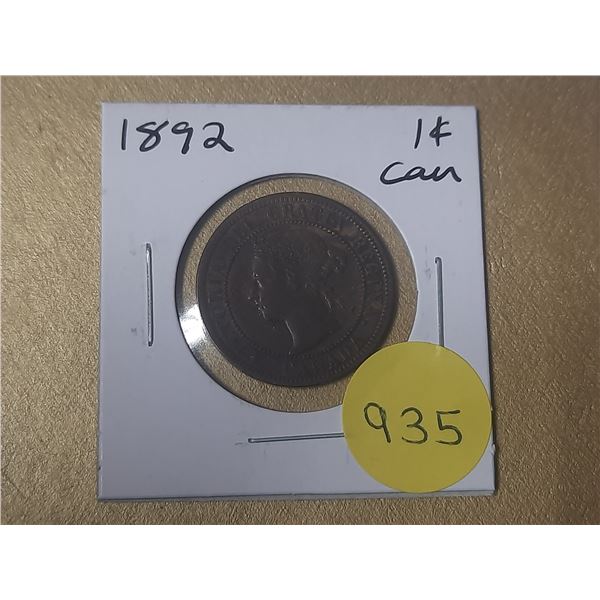1892 Canadian Large Cents